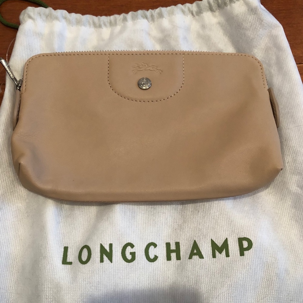 Longchamp leather clutch with dustbag